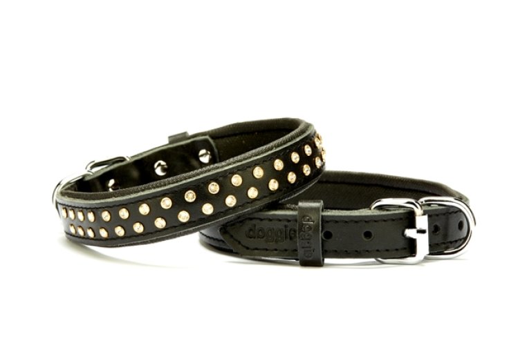 sbt2051s-black-jpg.jpg Konforlu Deri Kristal Taşlı Köpek Boyun Tasması 2 x 28-34 cm Siyah - Görsel 1