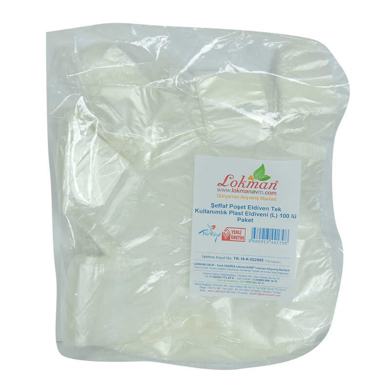 seffaf-poset-eldiven-tek-kullanimlik-plast-eldiveni-l-100-lu-paket-lokmanavm-34081-10-b.jpg Şeffaf Poşet Eldiven Tek Kullanımlık Plast Eldiveni (L) 100 lü Paket - Görsel 1