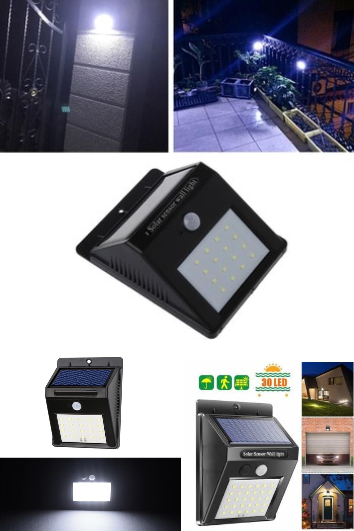 sensorlu-492-1.jpg Sensörlü Solar Duvar Lambası 20 Ledli - Görsel 1