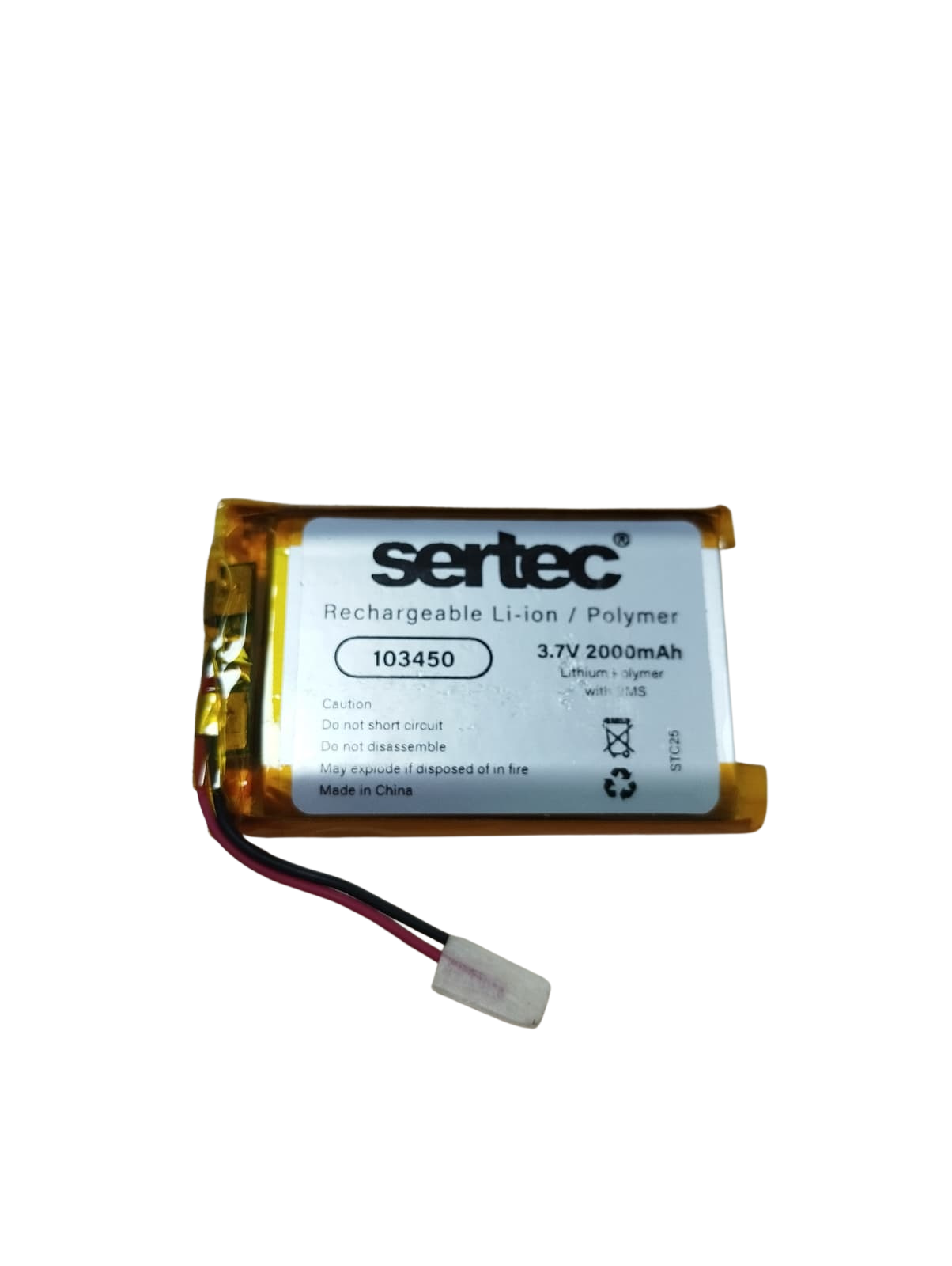 sertec-103450-3-7v-2000-mah-li-9959-1.png Sertec 103450 3.7V 2000 mAh Koruma Devreli Li-Po Pil - Görsel 1