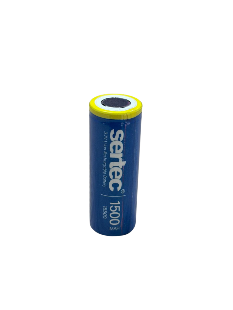 sertec-3-7v-li-ion-18500-1500-9915-1.png Sertec 18500 3.7V 1500 mAh 1C Şarjlı Lityum İyon Pil - Görsel 1