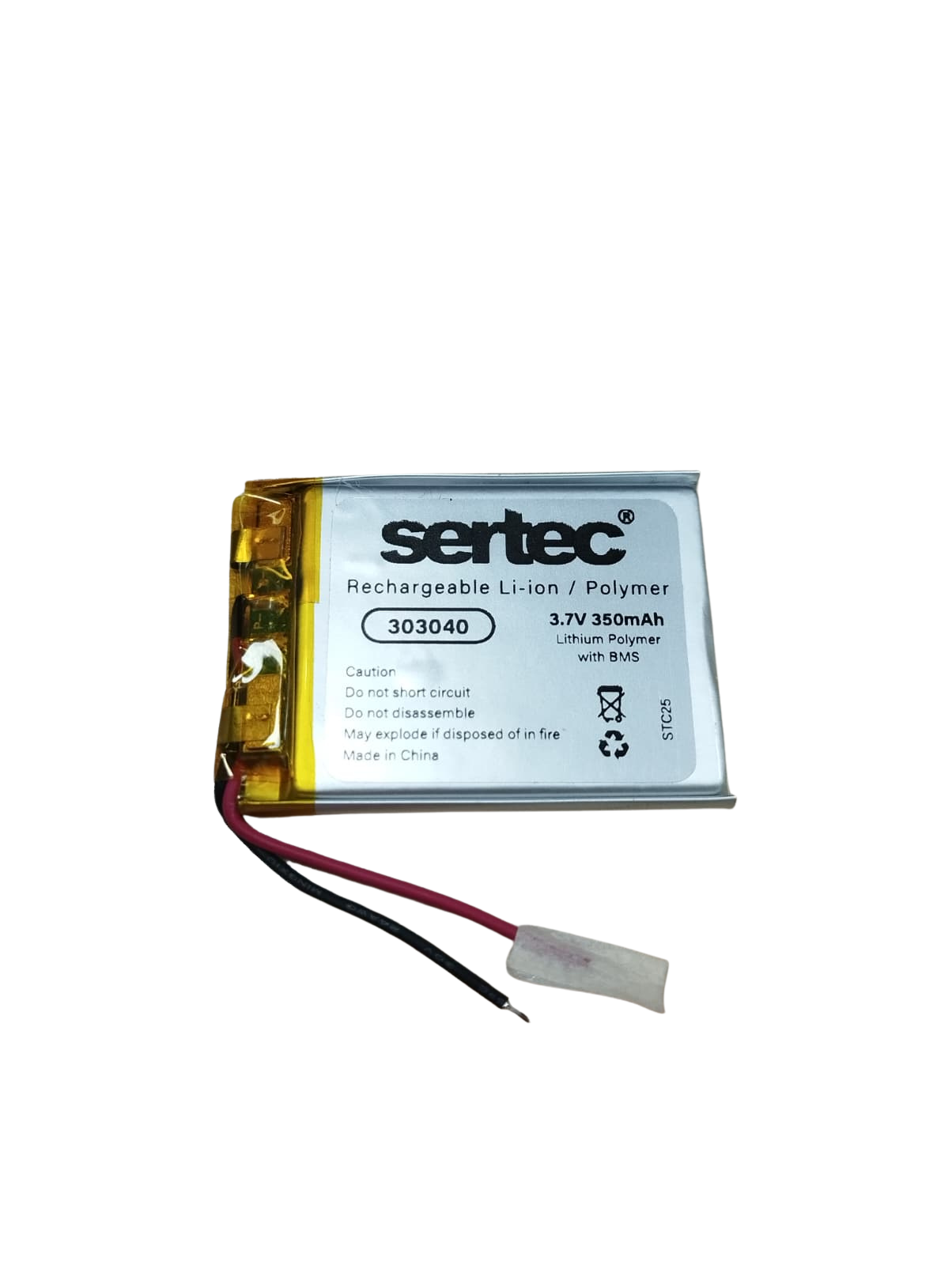 sertec-303040-3-7v-350-mah-li-9985-1.png Sertec 303040 3.7V 350 mAh Koruma Devreli Li-Po Pil - Görsel 1