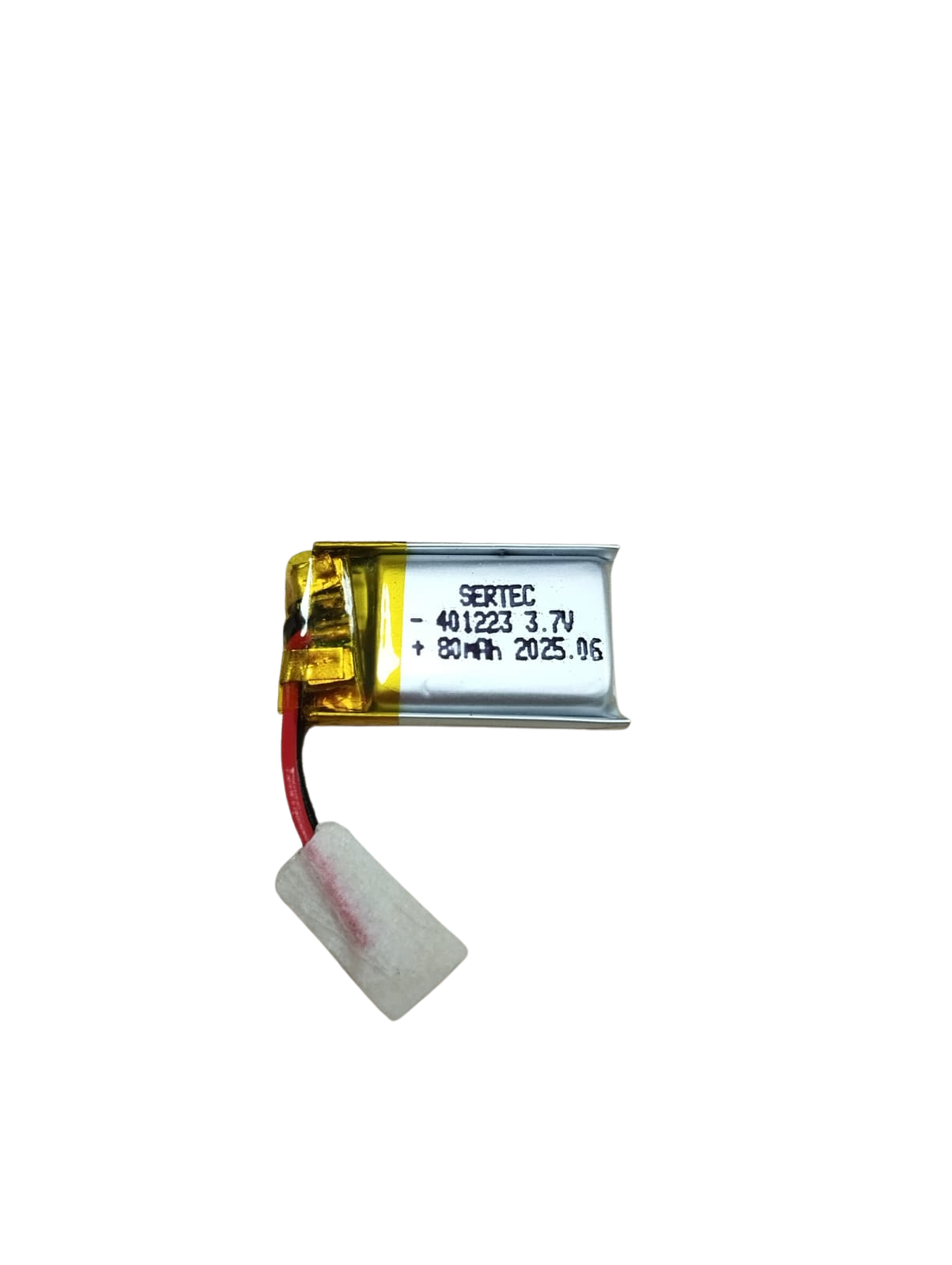 sertec-401223-3-7v-80-mah-li-p-9994-1.png Sertec 401223 3.7V 80 mAh Koruma Devreli Li-Po Pil - Görsel 1