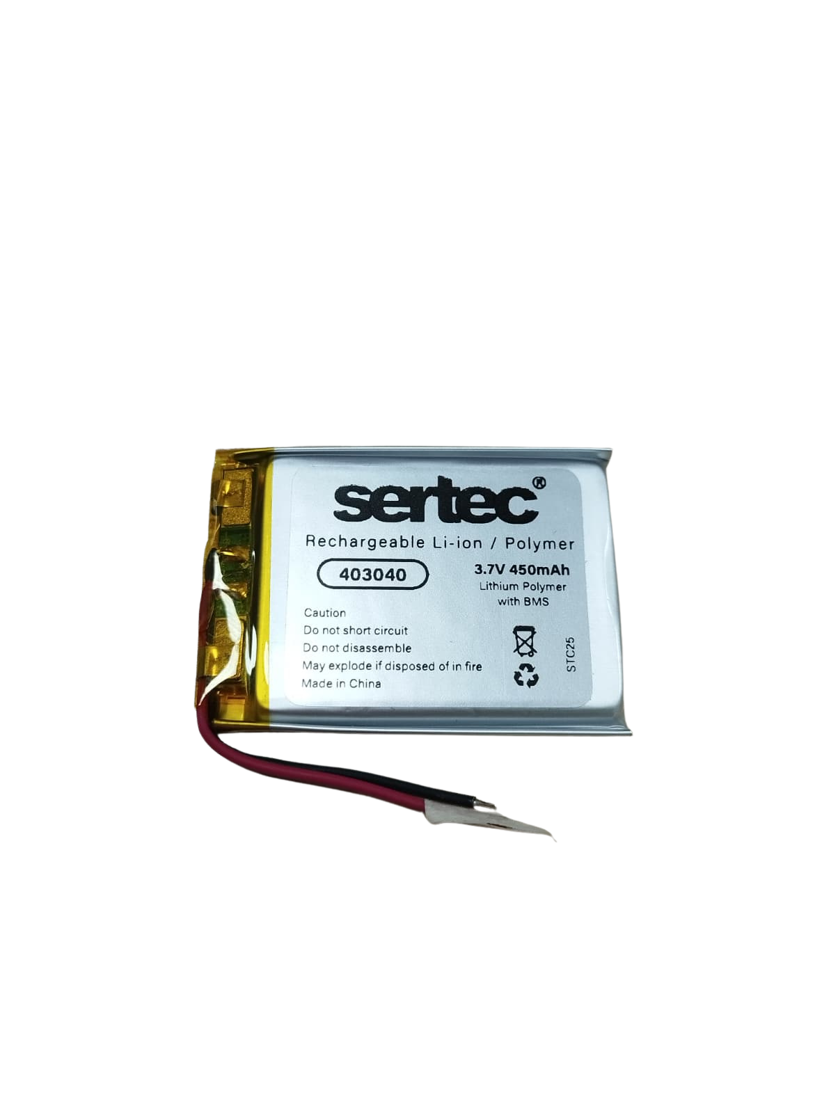 sertec-403040-3-7v-450-mah-li-9970-1.png Sertec 403040 3.7V 450 mAh Koruma Devreli Li-Po Pil - Görsel 1