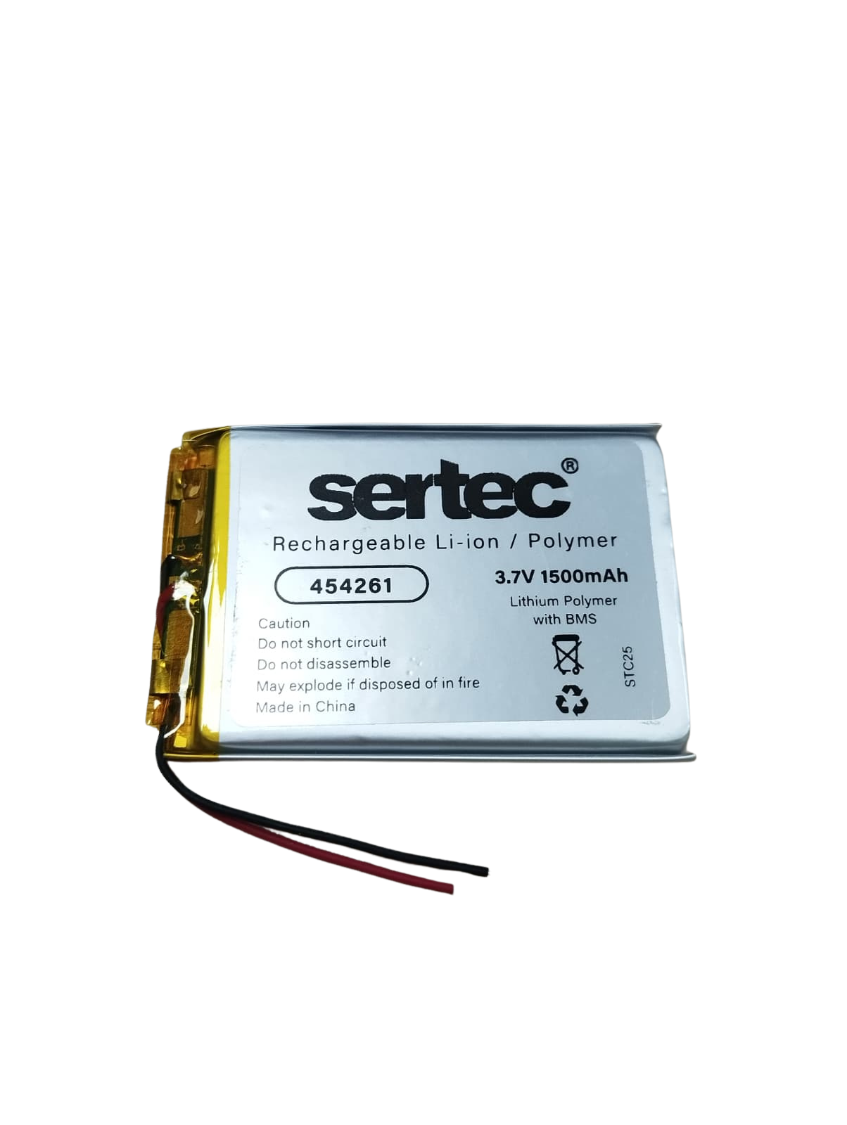 sertec-454261-3-7v-1500-mah-li-9968-1.png Sertec 454261 3.7V 1500 mAh Koruma Devreli Li-Po Pil - Görsel 1