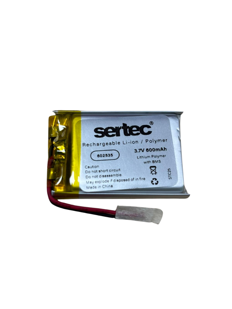 sertec-602535-3-7v-600-mah-li-9963-1.png Sertec 602535 3.7V 600 mAh Koruma Devreli Li-Po Pil - Görsel 1