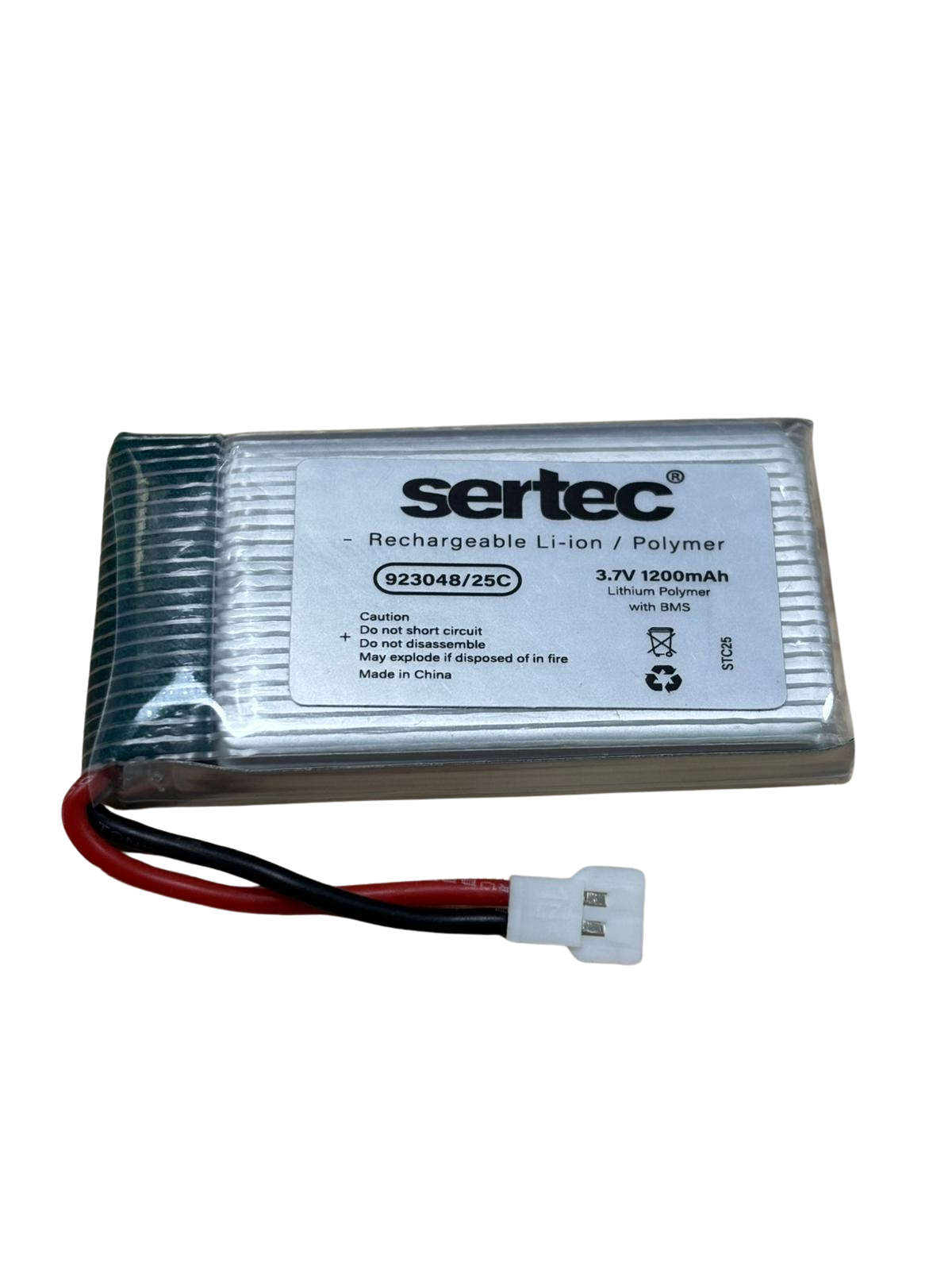 sertec-923048-3-7v-1200m-9885-1.png Gene 923048 3.7V 1200 mAh 25C Soketli Li-Po Pil - Görsel 1