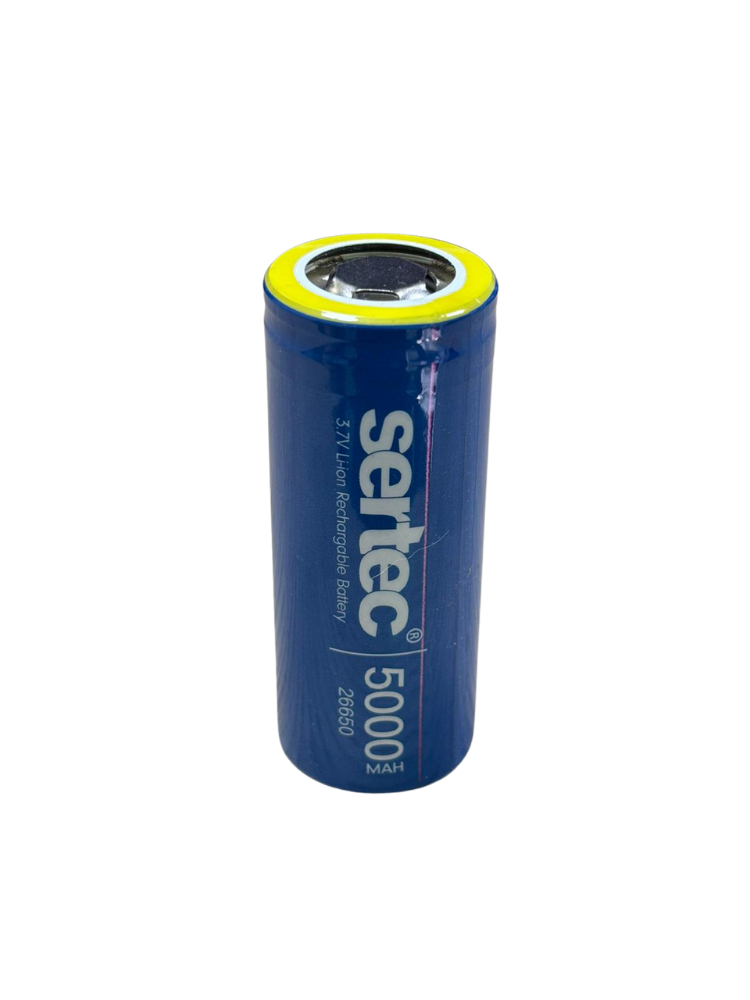 sertec-icr26650-li-ion-3-7v-50-9914-1.png Sertec ICR26650 3.7V 5000 mAh 3C Şarjlı Pil - Görsel 1