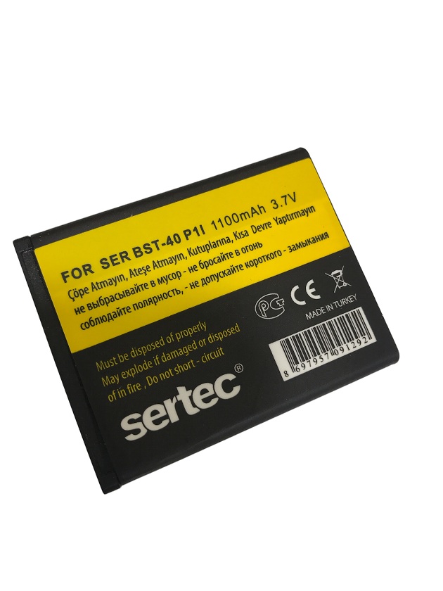 sertec-sony-ericson-sr-b-10280-1.jpg Sony Ericsson P1I Uyumlu Batarya SR-40 - 1100 mAh - Görsel 1