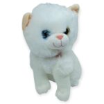 Sesli Peluş Kedi Van Kedisi 25 cm - Beyaz - 1 ADET