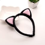 Sevimli Kedi Kulak Pofuduk Kedi Taç Siyah İçi Pembe Renk 17x15 cm - Görsel 4