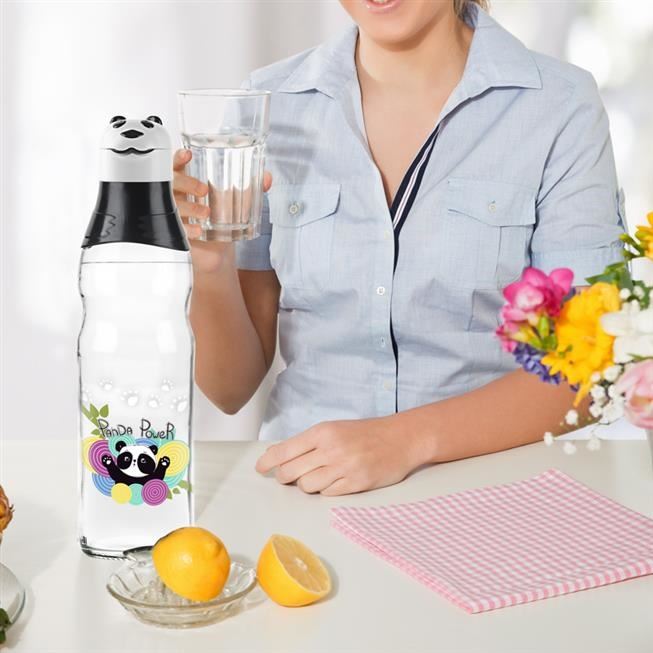 sevimli-pa-2580-1.jpg Sevimli Panda Tasarımlı Cam Suluk Sızdırmaz 1000 ML - Görsel 1