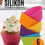 Silikon Muffin Kalıbı - Sürekli Kullanım Muffin Kek Kalıbı 6 ADET