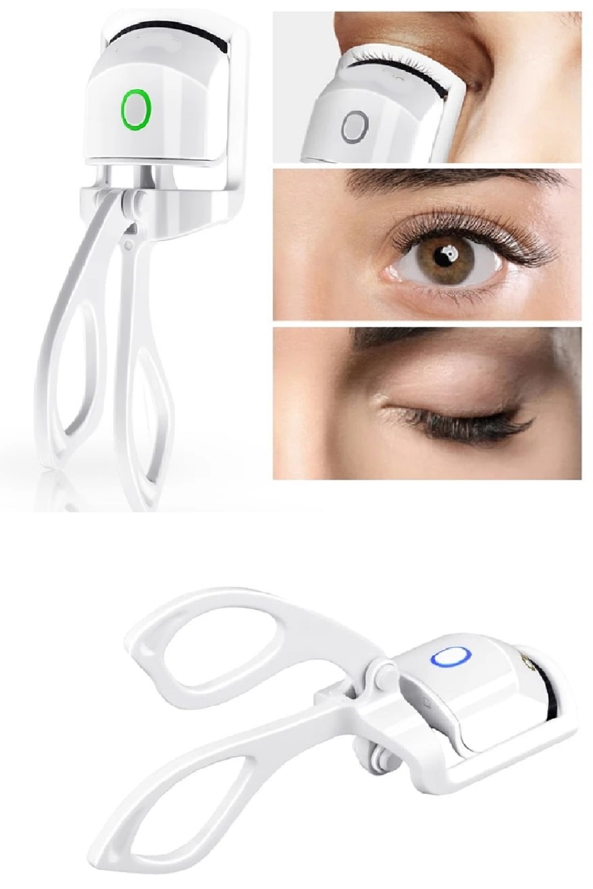 silikon-u-6333-1.jpg Silikon Uçlu Elektrikli Kirpik Kıvırıcı 2 Sıcaklık Modlu USB Şarjlı Kolay Rimel Kirpik Bigudisi - Görsel 1
