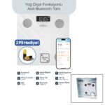 BASKÜL BEYAZ YAĞ ÖLÇER AKILLI BLUETOOTH CAM BASKÜL