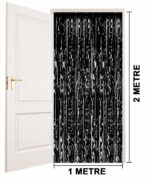 Siyah Renk Ekstra Metalize Parlak aklı Arka Fon Perde İthal A Kalite 1x2 Metre - Görsel 4