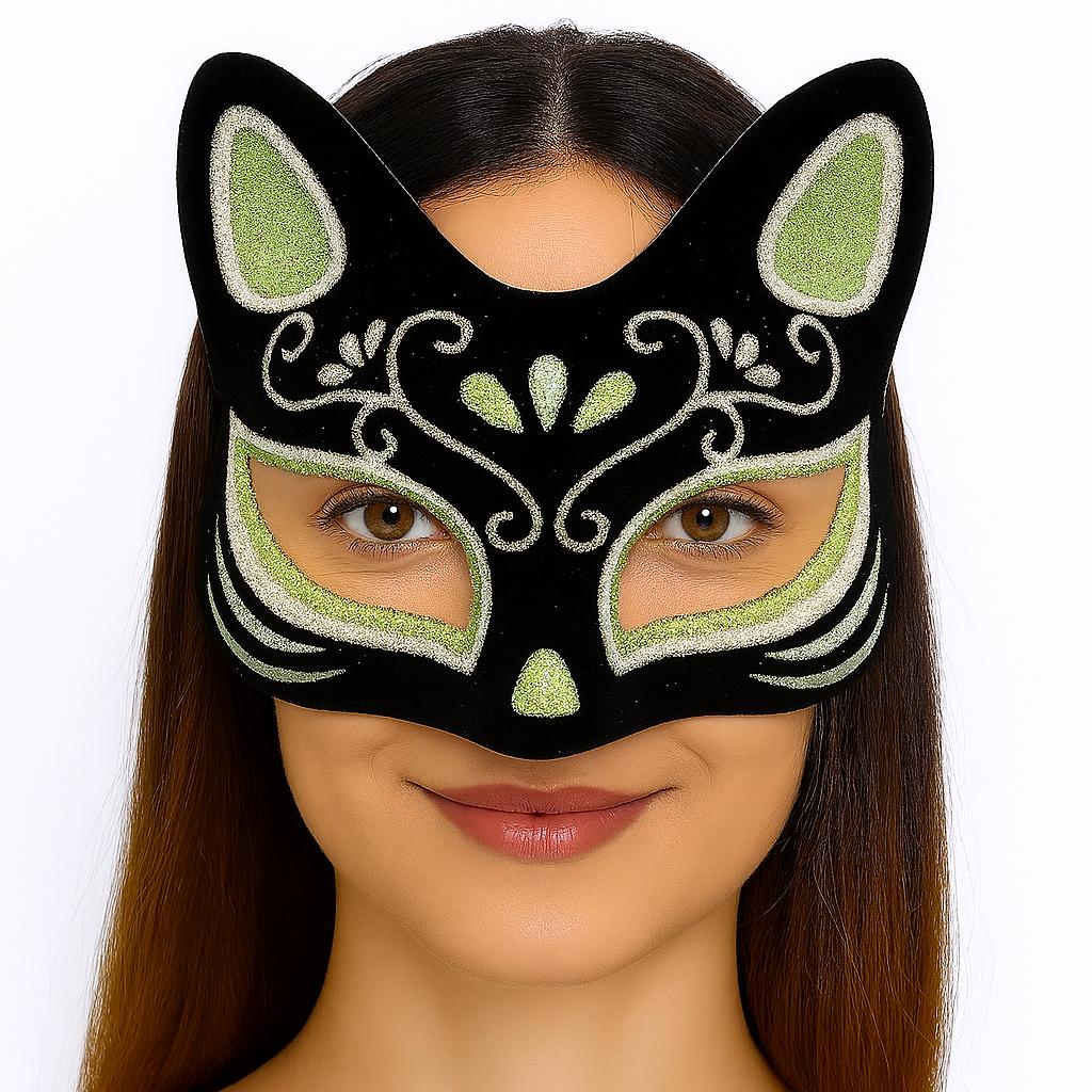 siyah-renk-suet-kaplama-uzeri-gumus-yesil-simli-kedi-maskesi-17x-resim-4537.jpg Siyah Renk Süet Kaplama Üzeri Gümüş Yeşil Simli Kedi Maskesi 17x14 cm - Görsel 1