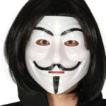 Siyah Kısa Peruk ve V For Vendetta Maske Seti