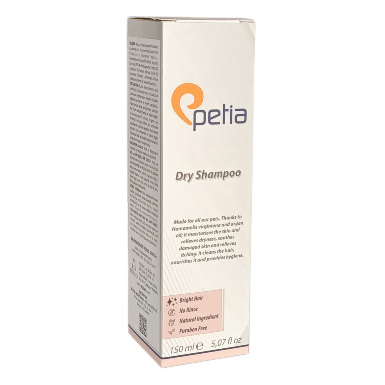 smn-1-jpg.jpg Petia Paw Dry Shampoo Doğal Kedi Ve Köpek Kuru Köpük Şampuanı 150 ml - Görsel 1