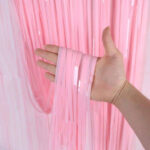 Soft Pembe Püsküllü Kapı Perdesi - Parti, Baby Shower, Cinsiyet Partisi 1x2 m - Görsel 2