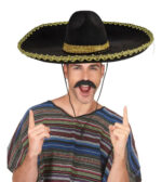 Sombrero Meksika Şapkası Mariachi Altın Şeritli Yetişkin Boy - Görsel 4