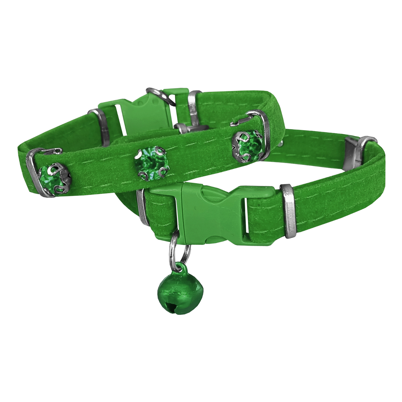 tas-yesil-png.png Kadife Kedi Boyun Tasması Taşlı 20-32 cm Yeşil - Görsel 1