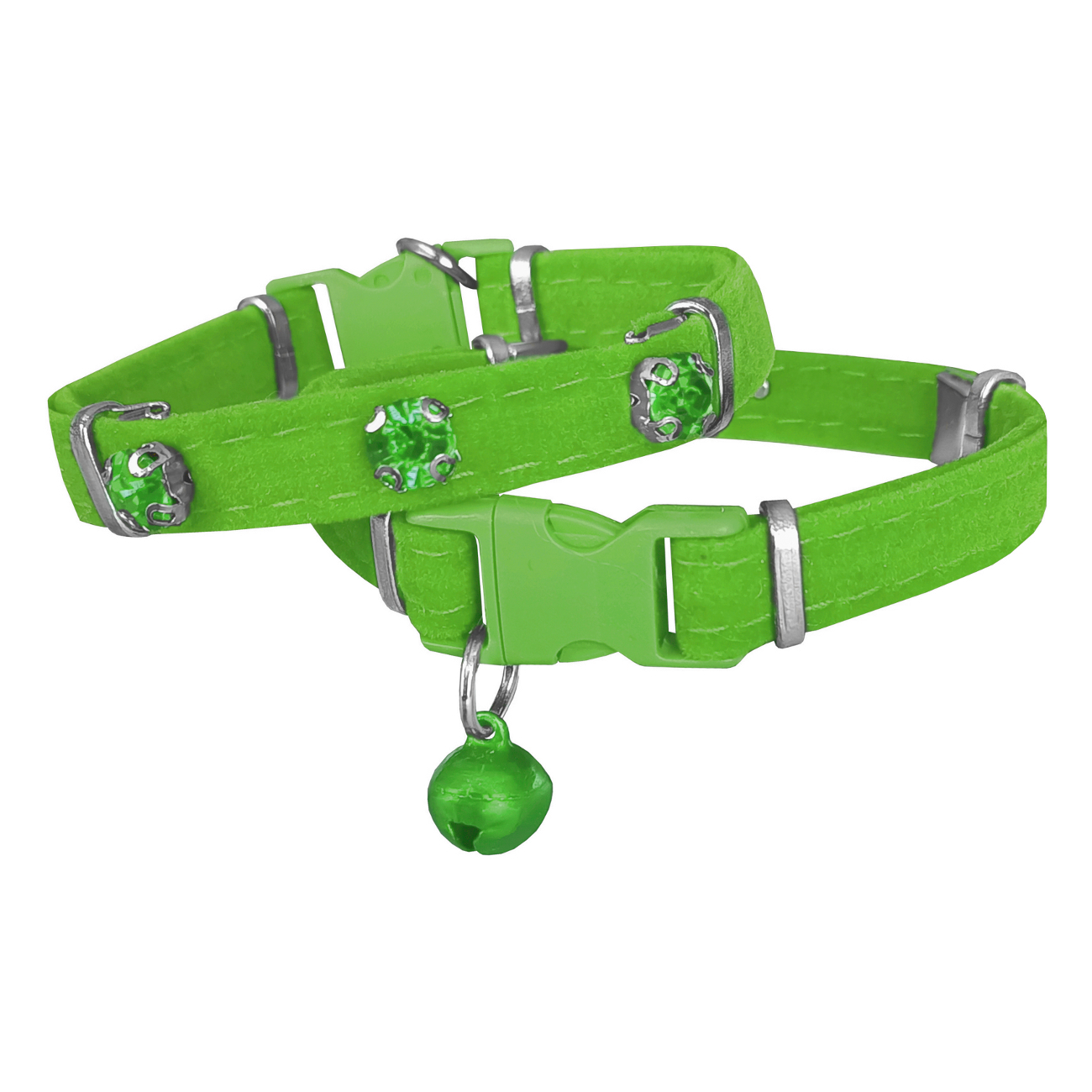 tas-yesil-png64e62.png Kadife Kedi Boyun Tasması Taşlı 20-32 cm Açık Yeşil - Görsel 1