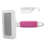 Temizleme Aparatlı Kedi Köpek Tarağı 7 cm-14 cm Small Pembe - Görsel 5