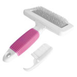 Temizleme Aparatlı Kedi Köpek Tarağı 12 cm-15 cm Large Pembe - Görsel 6
