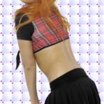 Ekose Desenli Seksi Kolejli / Liseli Kız Kostümü