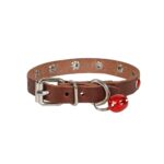 Taşlı Kedi ve Yavru Köpek Tasması 1,2x26 cm Kahverengi Large - Görsel 4