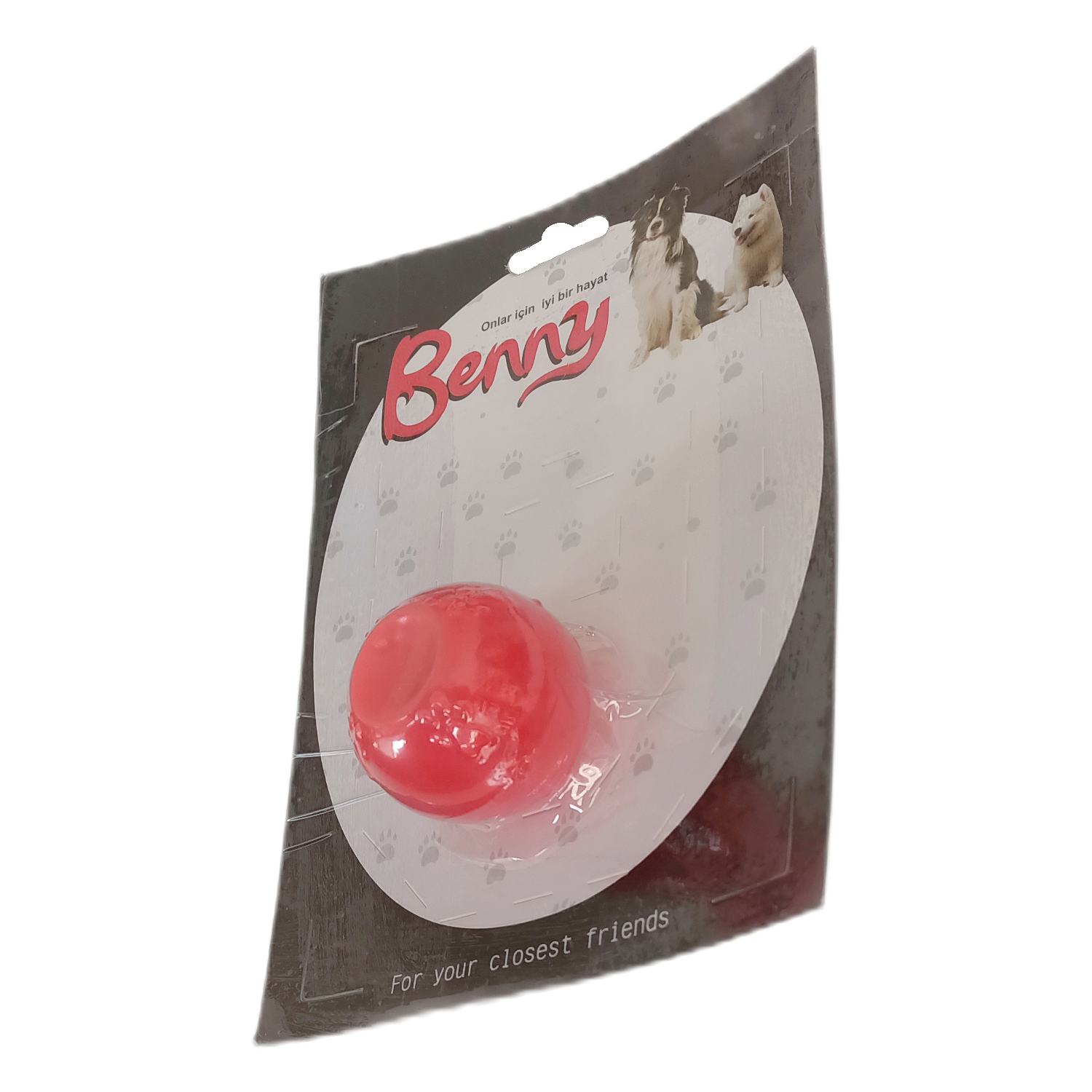 top-turuncu-3-png.png Benny Köpek Oyuncağı Sert Top 5 cm Kırmızı - Görsel 1