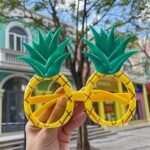 Tropikal Hawaii Ananas Şekilli Parti Gözlüğü 9.5 x 14 cm - Görsel 4