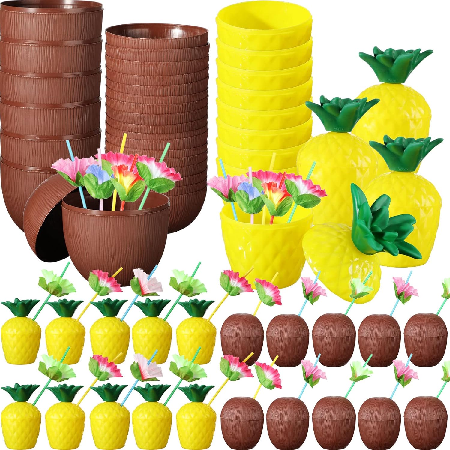 tropikal-parti-bardak-seti-ananas-ve-hindistan-cevizi-sekill-resim-5217.jpg Tropikal Parti Bardak Seti Ananas ve Hindistan Cevizi Şekilli Pipetli Bardaklar (20 Adet) - Görsel 1