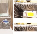 Tutturma Aparatlı Bebek Beşik Başucu Düzenleyici Kapaklı 5 Bölmeli Organizer