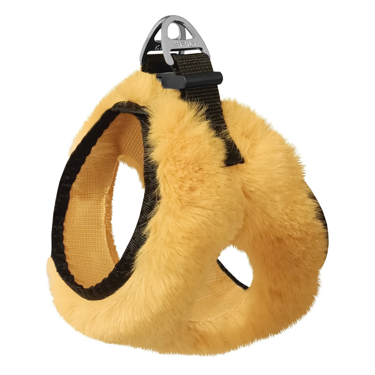 tuy-sari-jpg.jpg Üç Kilitli Peluş Kedi Köpek Göğüs Tasması 20-24 cm -Small Sarı - Görsel 1