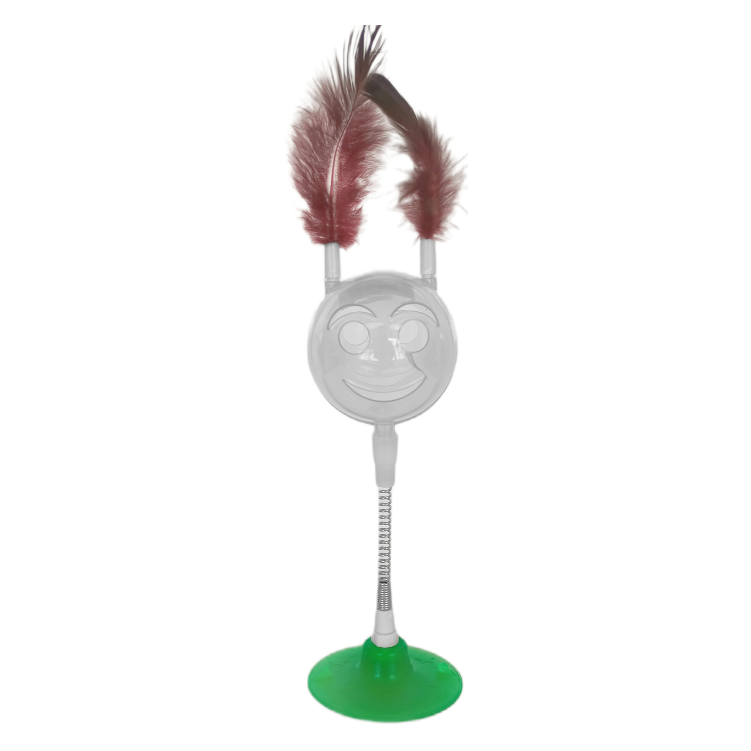 tuylu-kafa-2-png.png Gülenyüz Hacı Yatmaz Ödül Hazneli Kedi Oyuncağı Vantuzlu 6 X 30 cm Yeşil - Görsel 1