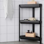 Üçgen 3 Katlı  Raf Ünitesi -  Mutfak - Banyo  Depolama Rafı - Beyaz - Görsel 2