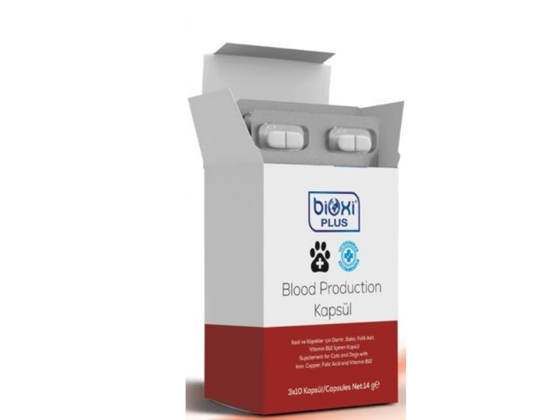 uploads-p-products-blood-production-evcil-hayvaniniza-daha-saglikli-bir-yasam-icin-kan-uretimini-destekleyici-tablet-1-png.png Bioxi Plus Blood Production Kapsül Demir Bakır Folik Asi B vitamini 30 kapsül - Görsel 1