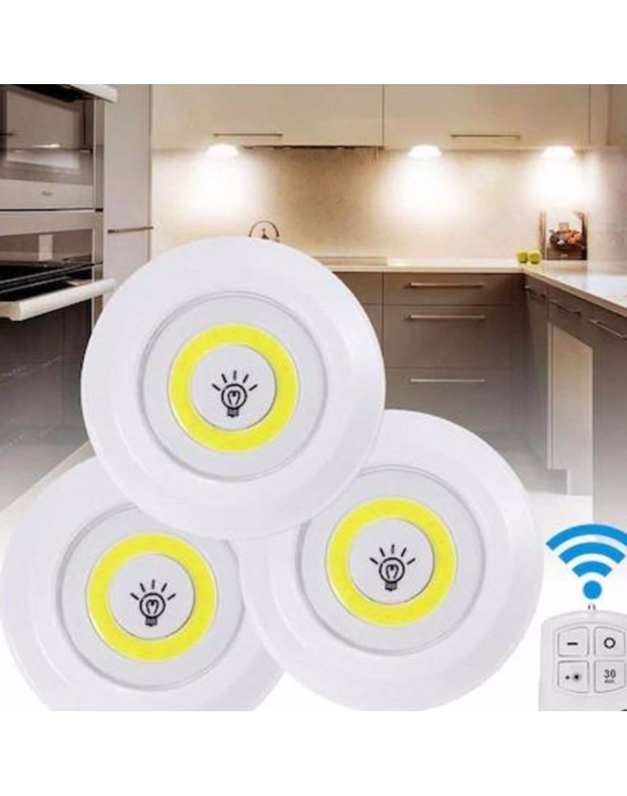 uzaktan-kumandali-3-lu-spot-14554-1.jpg Uzaktan Kumandalı 3 Lü Spot Led Lamba Kablosuz Pilli Işıldak - Görsel 1