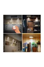 Uzaktan Kumandalı 3 Lü Spot Led Lamba Kablosuz Pilli Işıldak - Görsel 3