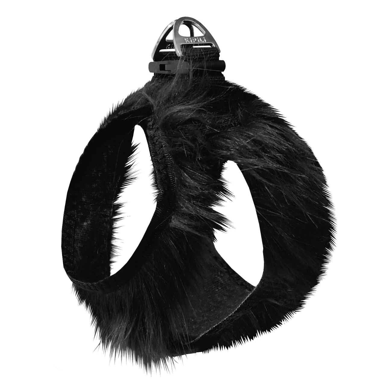 uzun-tuylu-siyah-jpg.jpg Üç Kilitli Peluş Kedi Köpek Göğüs Tasması 24-28 cm XX-Small Siyah - Görsel 1