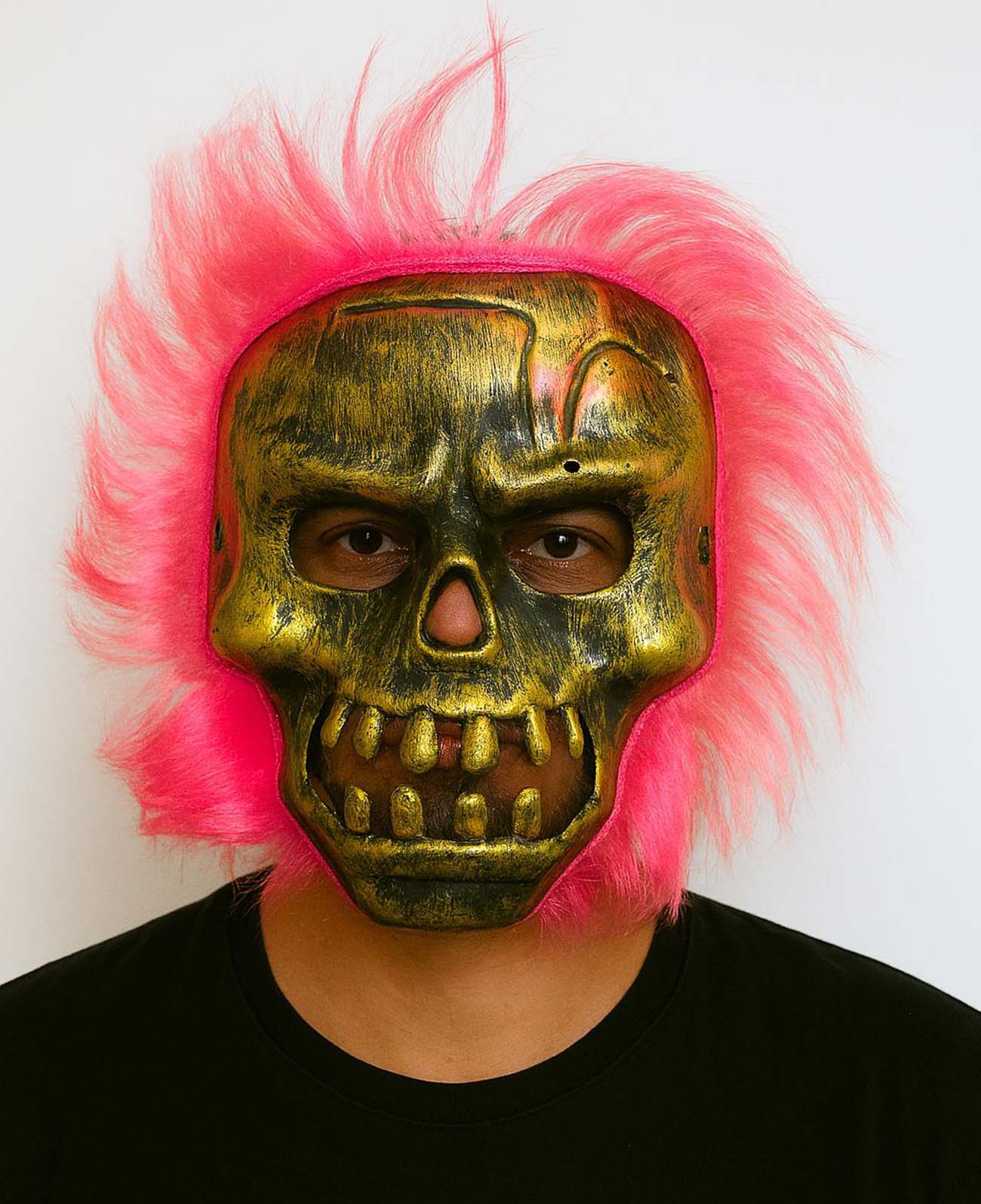 wild-skull-bakir-kafatasi-pembe-sacli-iskelet-maske-resim-5124.jpg Wild Skull - Bakır Kafatası Pembe lı İskelet Maske - Görsel 1