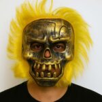 Wild Skull - Bakır Kafatası Sarı lı İskelet Maske