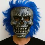 Wild Skull - Gümüş Kafatası Mavi lı İskelet Maske