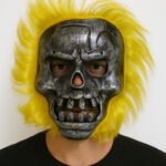 Wild Skull - Metal Kafatası Sarı lı İskelet Maske