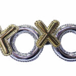 Gümüş Renk Xoxo Yazılı Parti Gözlüğü 17x7 cm