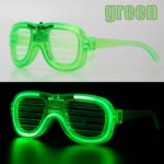 Yeşil LED Işıklı Parti Gözlüğü  Neon Glow Şerit Gözlük 3 Modlu