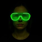 Yeşil LED Işıklı Parti Gözlüğü  Neon Glow Şerit Gözlük 3 Modlu - Görsel 3