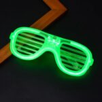 Yeşil LED Işıklı Parti Gözlüğü  Neon Glow Şerit Gözlük 3 Modlu - Görsel 4
